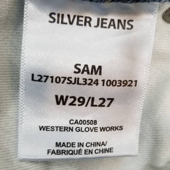 Silver Jeans Distressed Sam Boyfriend Jeans Size 29 - Picture 8 of 9